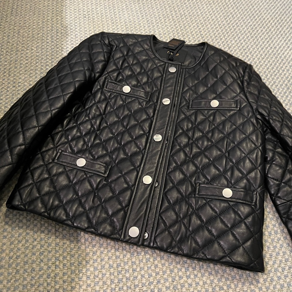 NWT Maje Quilted Leather Jacket - Picture 5 of 10
